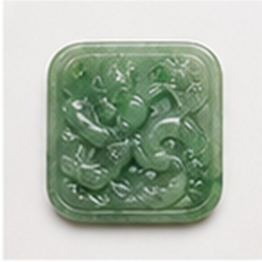 精品阳绿戒面 · 纹饰清晰